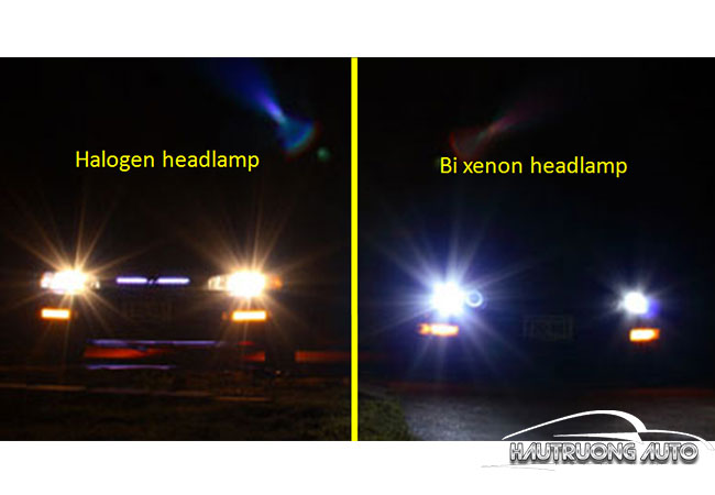 Trái ngược với đèn xenon, đèn halogen có ánh sáng vàng. Nhờ đó mà các tài xế có thể dễ dàng lái xe trong điều kiện sương mù. 